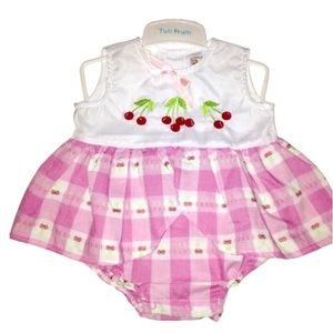 Checkered 1 Piece Outfit w/ matching Cherry Hat